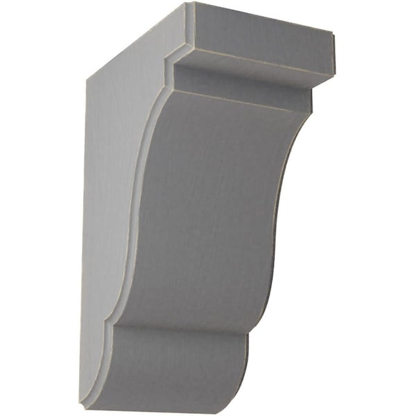 Ekena Millwork 3 1/2"W x 5"D x 7 1/2"H Bedford Wood Vintage Decor Bracket, Pebble Grey BKTWD04X05X08BEPG - main